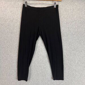 Yala Womens Black Bamboo Stretch Cropped Leggings‎ Travel Casual Size Medium